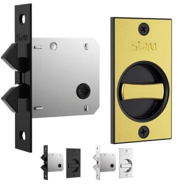 Imagem de Fechadura Stam 1006S WC para porta de correr embutir com puxador de de