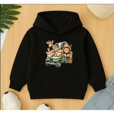 Imagem de Moletom Canguru Infantil Estampa Carro Verde Safari Menino Masculino L