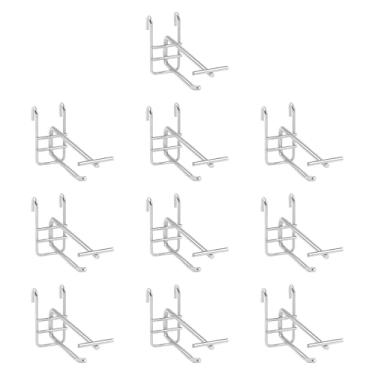 Imagem de DimyFew 10x Ganchos de parede de grade, organizadores de parede, ganchos de painel de grade, cabides de exibição para garagens, supermercados e lojas de, 10cm