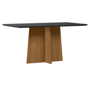 Imagem de Mesa De Jantar Anitta 160x90 Cm Com Vidro Ype Preto – New Ceval
