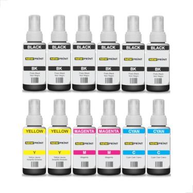 Imagem de 12x Tinta Compatível Epson 664 L395 L355 L365 L375 Cmyk