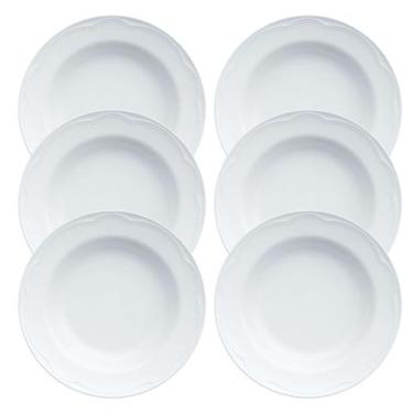 Imagem de Jogo 6 Pratos Fundos Sopa Cottage Porcelana Branca Germer - Porcelanas