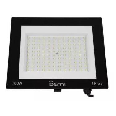 Imagem de Refletor Holofote Super Led 100w Bivolt Branco Frio Demi