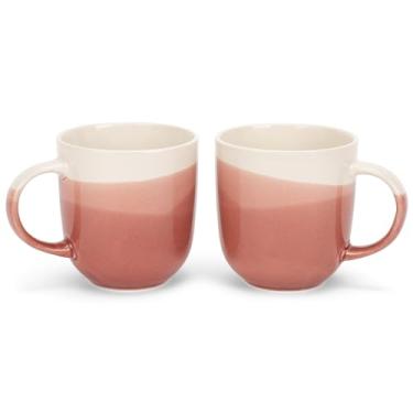 Imagem de Elanze Designs Canecas de café de cerâmica triplamente mergulhadas vermelhas, 400 ml, pacote com 2