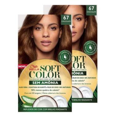 Imagem de Kit 2 Tintura Soft Color Sem Amônia Chocolate 67 Kit