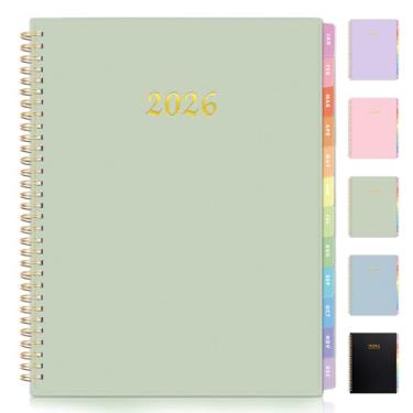 Imagem de Annecy Planner 2025, Agenda Mensal e Semanal 2025, 21,6 x 28 cm com Abas, Capa Flexível à Prova d'Água, Encadernação em Espiral, Bolso na Frente e Verso