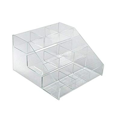 Imagem de Balcão de três camadas Azar 326039 com visor de contador de 9 compartimentos, 30,5 cm L x 29,8 cm P x 18,1 cm A