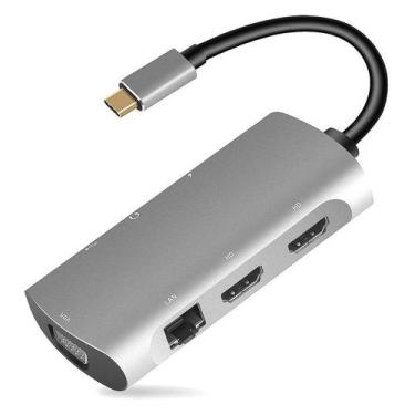 Imagem de Adaptador USB C para estação de ancoragem para laptop, monitores duplo