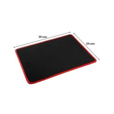 Imagem de Mouse Pad Dugu Store Gamer preto 30x24cm com borda costurada - Lightbe