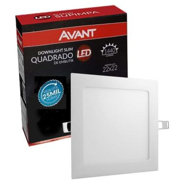Imagem de Plafon Led Quadrado 18w Painel Embutir Slim  Avant 6500k