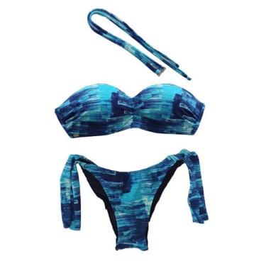 Imagem de Biquíni top com bojo alças removíveis calcinha levanta bumbum de amarr