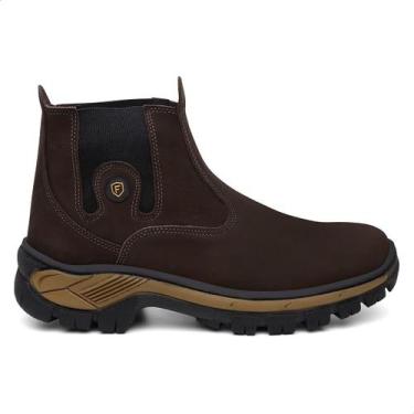 Imagem de Bota Masculina Botina Couro Coturno Palmilha Gel Confortável Flexen, M