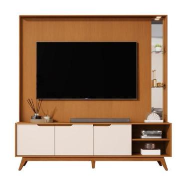 Imagem de Home Tucumã 1.8 TV Até 75 Pol. Pés de Madeira Maciça e LED - JB Bechar