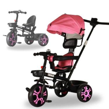Imagem de Carrinho Triciclo Infantil 3 em1 de Empurrar com Pedal Assento Giratór