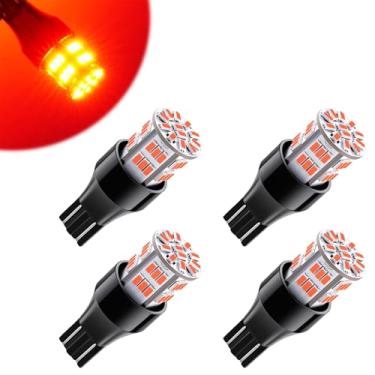 Imagem de iFunyLED 4 peças 912 921 lâmpada LED luz traseira de freio 12V-24V super brilhante T15 906 904 902 922 W16W conjunto de luz de substituição LED para luzes de seta de freio traseiro de carro - vermelho