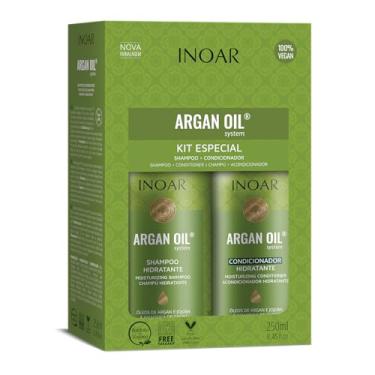 Imagem de Inoar, Argan Oil Kit Duo – Shampoo e Condicionador com Hidratação, Brilho e Ação Antifrizz para Cabelos Secos ou Fragilizados - 250ml