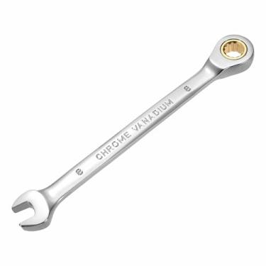 Imagem de HARFINGTON Chave de combinação de catraca 8 mm métrico 12 pontos CR-V aço cromado alongamento caixa dupla chave catraca de extremidade aberta com 72 dentes e chave inglesa de 5° para reparo