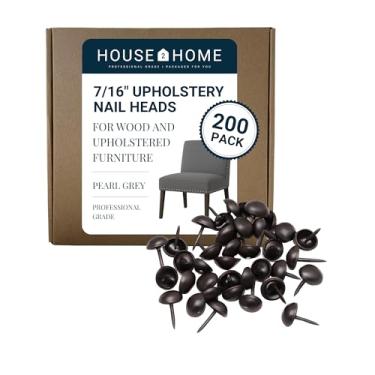 Imagem de House2Home Tachinhas de estofamento para móveis, cabeças de unhas de estofamento de 7/40.6 cm para acabamento de móveis, pregos decorativos para madeira e móveis estofados, 100 cabeças de unhas