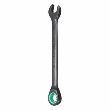 Imagem de HARFINGTON Chave de combinação de catraca 14 mm métrica 12 pontos CR-V eletroforese alongamento caixa dupla chave catraca com 72 dentes 5° Swing Industrial Grade Spanner