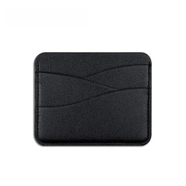 Imagem de Carteira feminina fina de couro PU com vários compartimentos com proteção RFID, Preto, Tendência