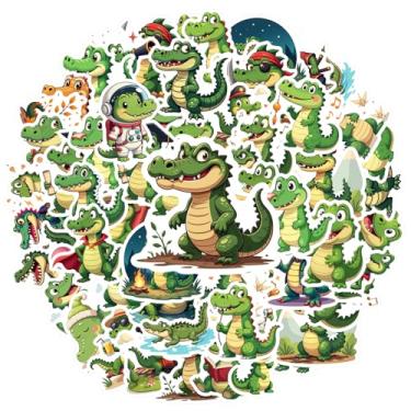 Imagem de 35 peças de animais de crocodilo divertidos desenhos animados adesivos DIY brinquedo divertido para guitarra, faça você mesmo, bicicleta, skate, laptop, bagagem, decoração, laptop, bagagem, álbum de