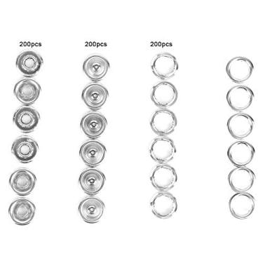 Imagem de 200 Pcs 9,5 MM Prendedor de botão de pressão de pino oco Prendedor de pressão de metal Prendedor de pressão para bebê Terno de uma peça DIY Reparação de roupas Prata Cobre