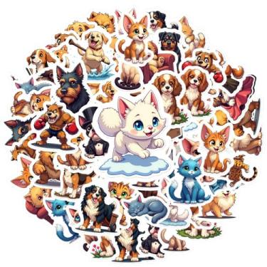 Imagem de 50 peças adesivos de animais de estimação, gatos, cães, animais de estimação, brinquedos, artigos de papelaria, para guitarra, faça você mesmo, bicicleta, skate, laptop, bagagem, decoração, laptop