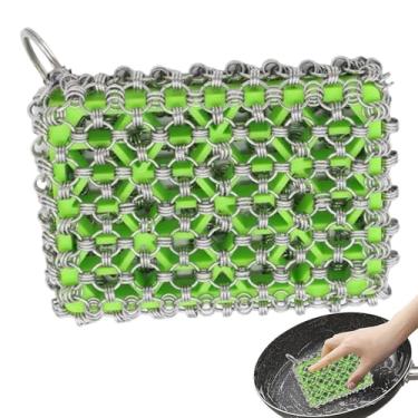 Imagem de Purificadores de metal para limpeza, purificador de cota de malha de aço inoxidável - Purificador multiuso de ferro fundido para cozinha,Purificador de corrente portátil para woks, frigideiras e forno