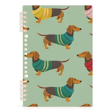 Imagem de Burbuja Caderno de cachorro com suéter, papel pautado universitário A5 com 60 folhas, fichário para diário, escritório, 1 pacote