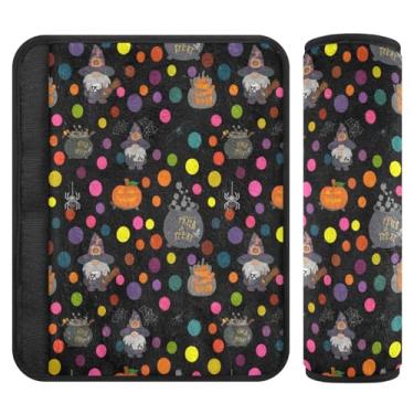 Imagem de Burbuja Capa para cinto de segurança de carro Gnomo de bolinhas de Halloween Protetor de cinto de segurança de carro macio confortável para alça de ombro de assento, 1 par pequeno