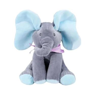 Imagem de Brinquedo De Pelúcia Elefante Cantor Com Orelhas Móveis, Animal De Pel