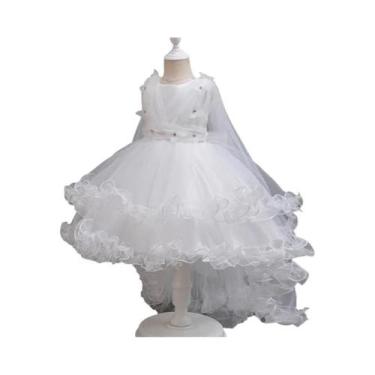 Imagem de Vestido De Princesa Para Meninas, Vestido De Dama De Honra Com Cauda D