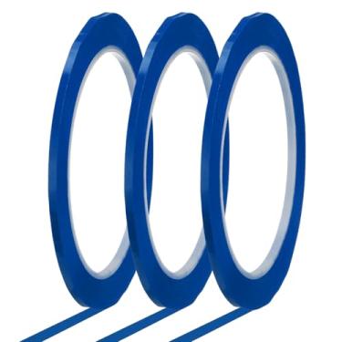 Imagem de Fita de quadro branco 1/20.3 cm x 72 jardas gráfico gráfico gráfico linha quadriculada fita de marcação para sala de aula, escritório, quadro de arte apagável a seco, azul, pacote com 3