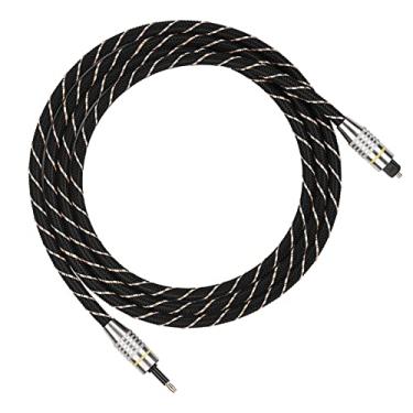 Imagem de Generic Cabo Digital Toslink para Miniplugue de 3,5 Mm Com Conector Banhado a Ouro para SNR DAC Aprimorado, Compatível Com Pro, PVC Preto de 2 M (1 pacote) (1,5 m/4,9 pés)