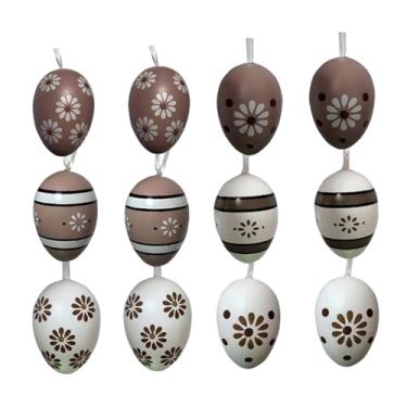 Imagem de predolo 12 Ovos de Páscoa para Pendurar - Enfeites para Lembrancinhas, Cestas Decorativas, Árvores de Natal, Guirlandas, Salas de Aula e Lareiras
