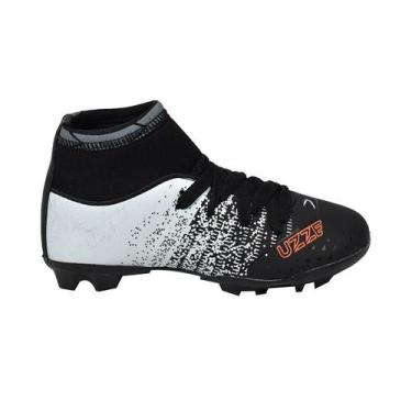 Imagem de Chuteira Infantil Campo Botinha Cano Alto Gramado Travas - UZZE SPORT,