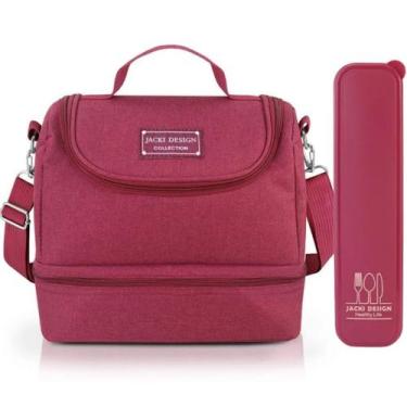 Imagem de Bolsa Térmica Lancheira Necessaire Marmita Lanches Bebidas 2 Compartim