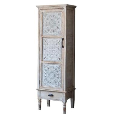 Imagem de Armário buffet de madeira maciça armários de entrada hall de entrada, aparadores retrô esculpidos e envelhecidos armários de parede de sala de estar