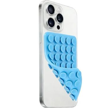 Imagem de Suporte de telefone com sucção dupla face de silicone, aderência adesiva removível, acessório de selfie e vídeo com as mãos livres, suporte de sucção de telefone TikTok tendência para iPhone e Android