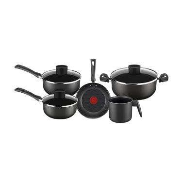 Imagem de Conjunto de Panelas Antiaderente Rochedo Pratic Cinza 5 Peças