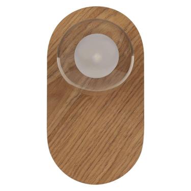 Imagem de Arandela De Parede Madeira Wood Freijó Cupula Vidro Led