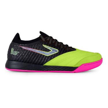 Imagem de Chuteira Futsal Topper Dominator Fuse Preto Verde Rosa-Masculino