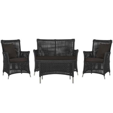 Imagem de Jogo Sofá E 2 Poltronas E Mesa Igapó Fendi E9 Trama Original Preto