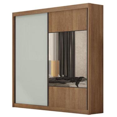 Imagem de Guarda Roupa Casal Sienna 2 Portas 8 Gavetas Cumaru 25 Fendi Com Espelho - Novo Horizonte