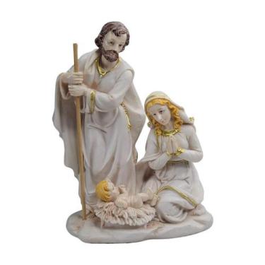 Imagem de Escultura Decorativa Religiosa Cristã Sagrada Família Resina - Tenda M