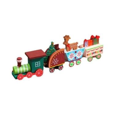 Imagem de Trem De Madeira Infantil: Decoração De Natal E Enfeite De Mesa, Presen