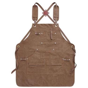 Imagem de Avental de lona para homens e mulheres com alças cruzadas - yiweisai