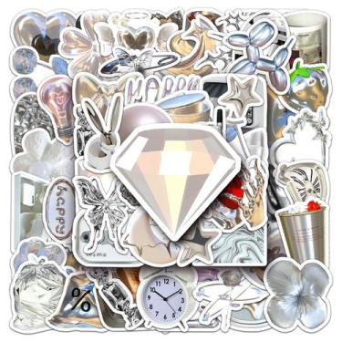 Imagem de Conjunto de adesivos Silver Aesthetic Metallic Geometric Vinyl x50 - Y