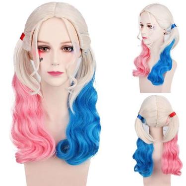 Imagem de Peruca de cosplay, loira, longa, encaracolada, gêmea, rabo de cavalo, 