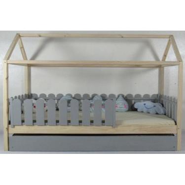 Imagem de Bicama Montessoriana Solteirão Casinha Colorida Madeira Maciça Pinus -